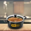 Hawkins Cook n Serve Casserole with Glass (IACB40G) Sauce Pan 24.1 cm diameter with Lid 4 L capacity (Hard Anodised, Induction Bottom)