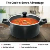 Hawkins Cook n Serve Casserole with Glass (IACB40G) Sauce Pan 24.1 cm diameter with Lid 4 L capacity (Hard Anodised, Induction Bottom) - Image 6