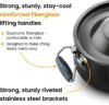 Nonstick Biryani Handi 12 Litre with Hard Anodised Lid (4.06 mm Thick) - Image 5